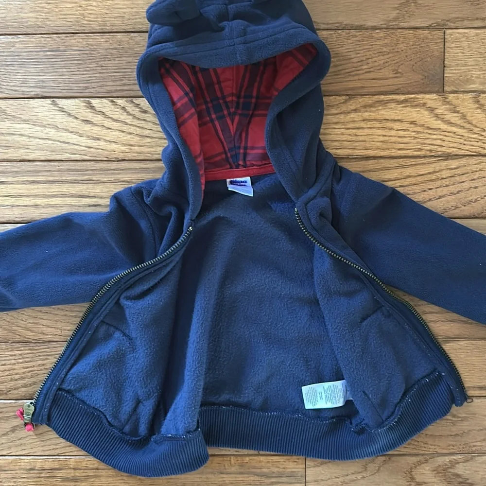 💙 CARTER’S jacket hoodie blue 9 months gender neutral boys girls hooded fleece